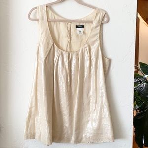 J. Crew Gold Lamé Metallic Sleeveless Tank Blouse